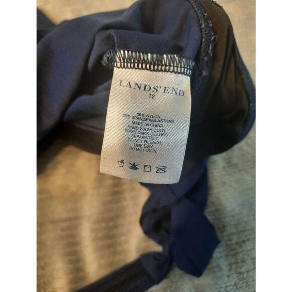LANDS END Womens Size 12 Blue Halter Tankini Top - Picture 3 of 3